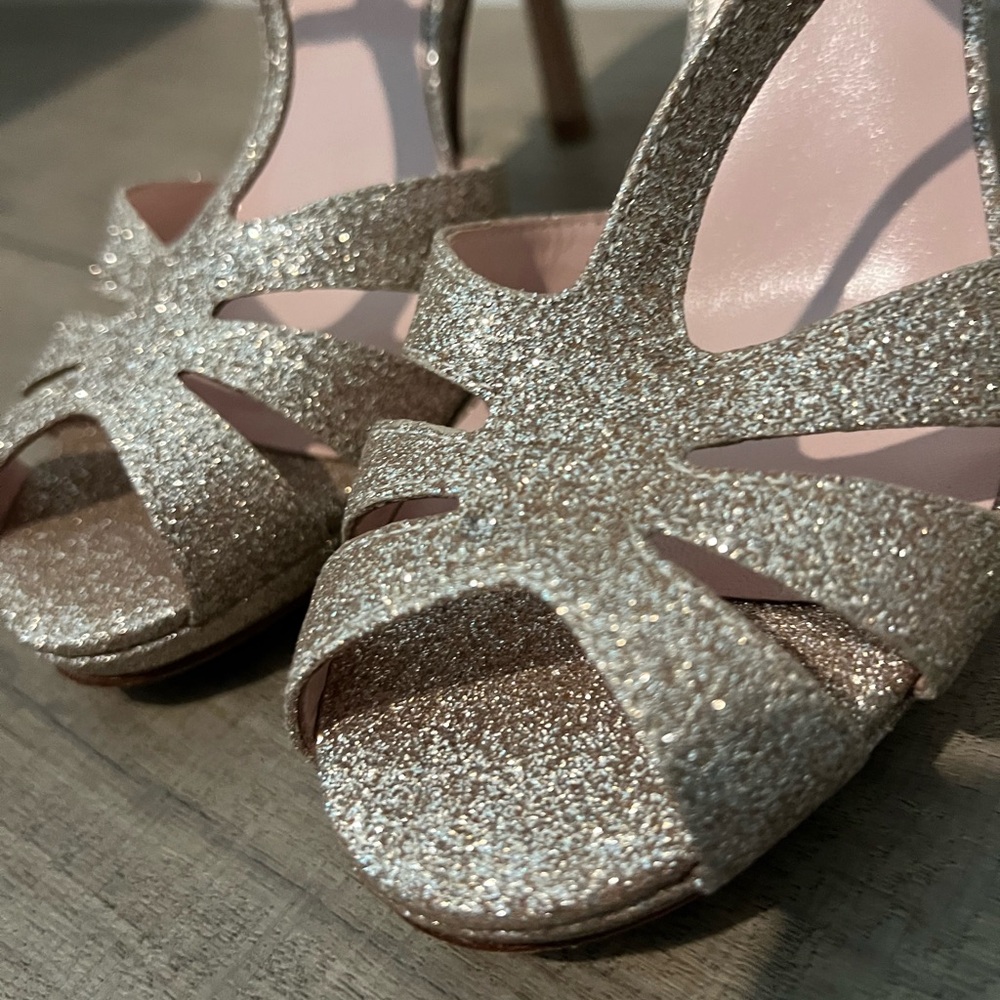 Kate Spade Fedora Gold fine glitter heels | 6.5 - Picture 6 of 7